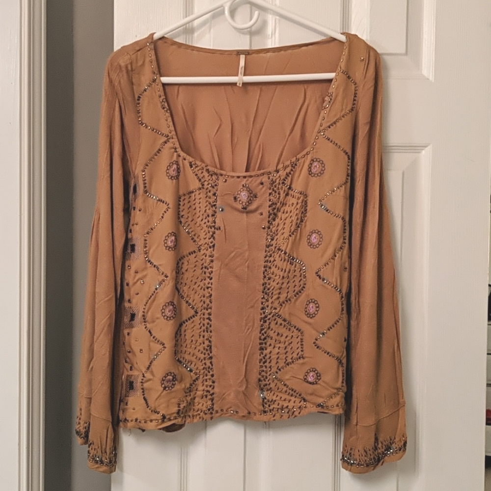 Free People Beaded Top